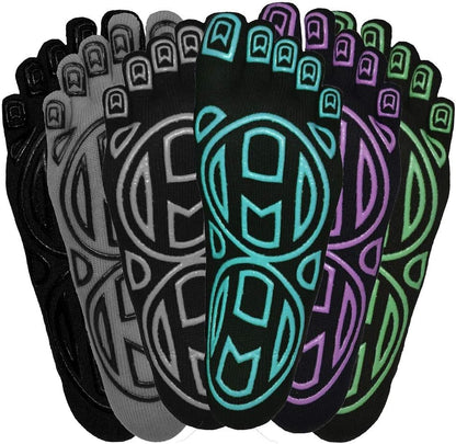 5-Toe Exercise Barefoot Feel Yoga Socks With Full Grip