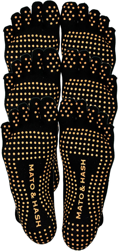 5-Toe Exercise Barefoot Feel Yoga Socks With Full Grip