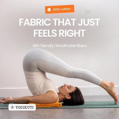 Iyengar Cotton Yoga Blanket Set of Two – Thick Handwoven Yoga Blankets for Restorative Yoga, Meditation & Pranayama – Premium Cotton Yoga Blanket for Support & Comfort in Pranayama (Orange)