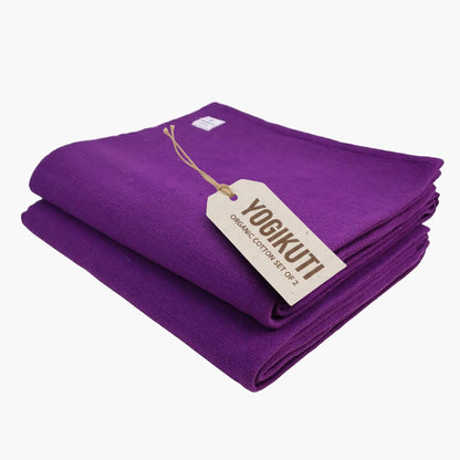 Iyengar Cotton Yoga Blanket Set of Two – Thick Handwoven Yoga Blankets for Restorative Yoga, Meditation & Pranayama – Premium Cotton Yoga Blanket for Support & Comfort in Pranayama (Orange)