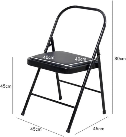 Foldable Yoga Chair with Backrest Adjustable Iyengar Support Stool Home Props Portable Training Seat for Enhanced