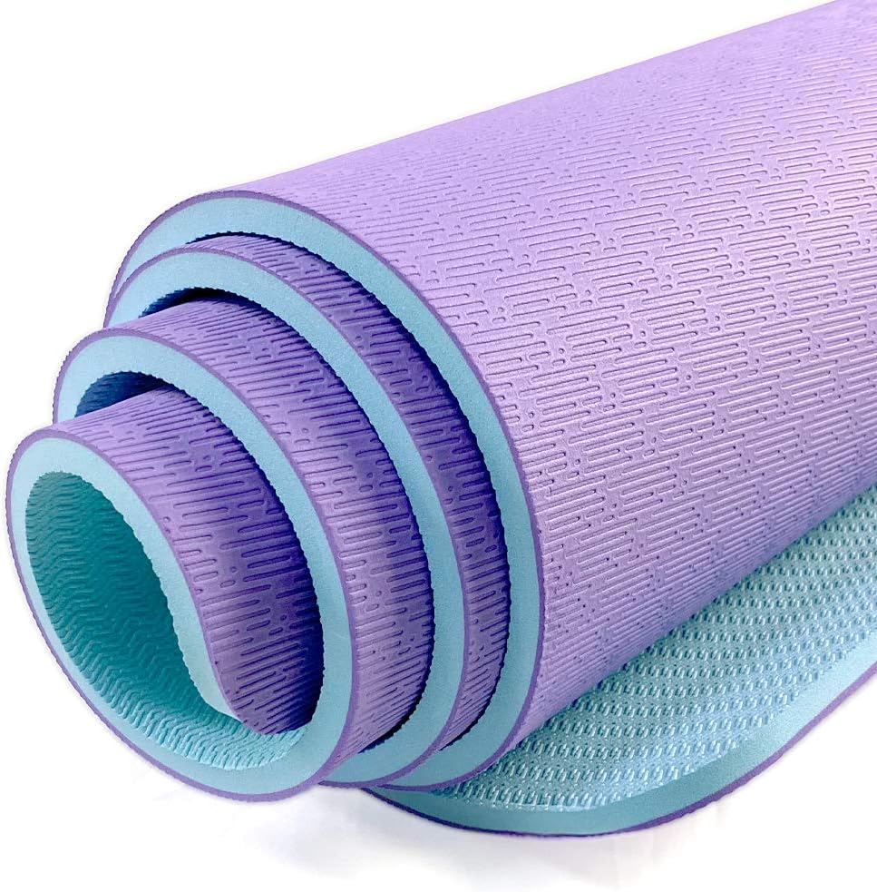 Hatha Yoga Extra Thick TPE Yoga Mat - 72"x 32" Thickness 1/2 Inch -Eco Friendly- With High Density Anti-Tear Exercise Mats For Home Gym Travel & Floor Outside