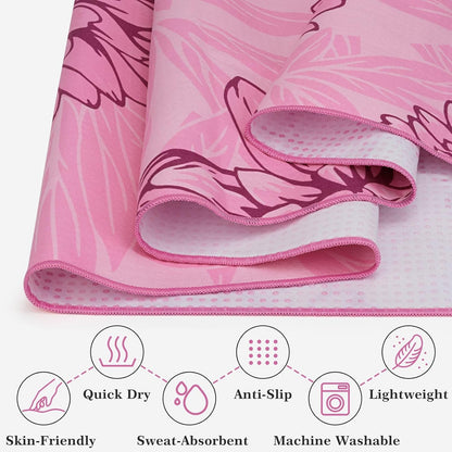 Yoga Towel Hot Yoga Towel with Corner Pockets, 74 x 26 inch, Purple
