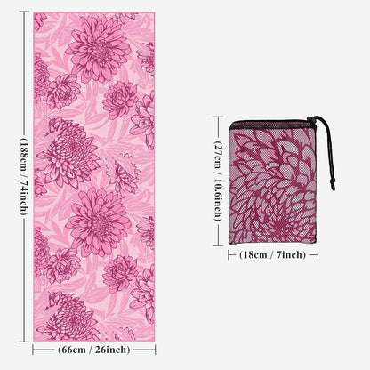 Yoga Towel Hot Yoga Towel with Corner Pockets, 74 x 26 inch, Purple