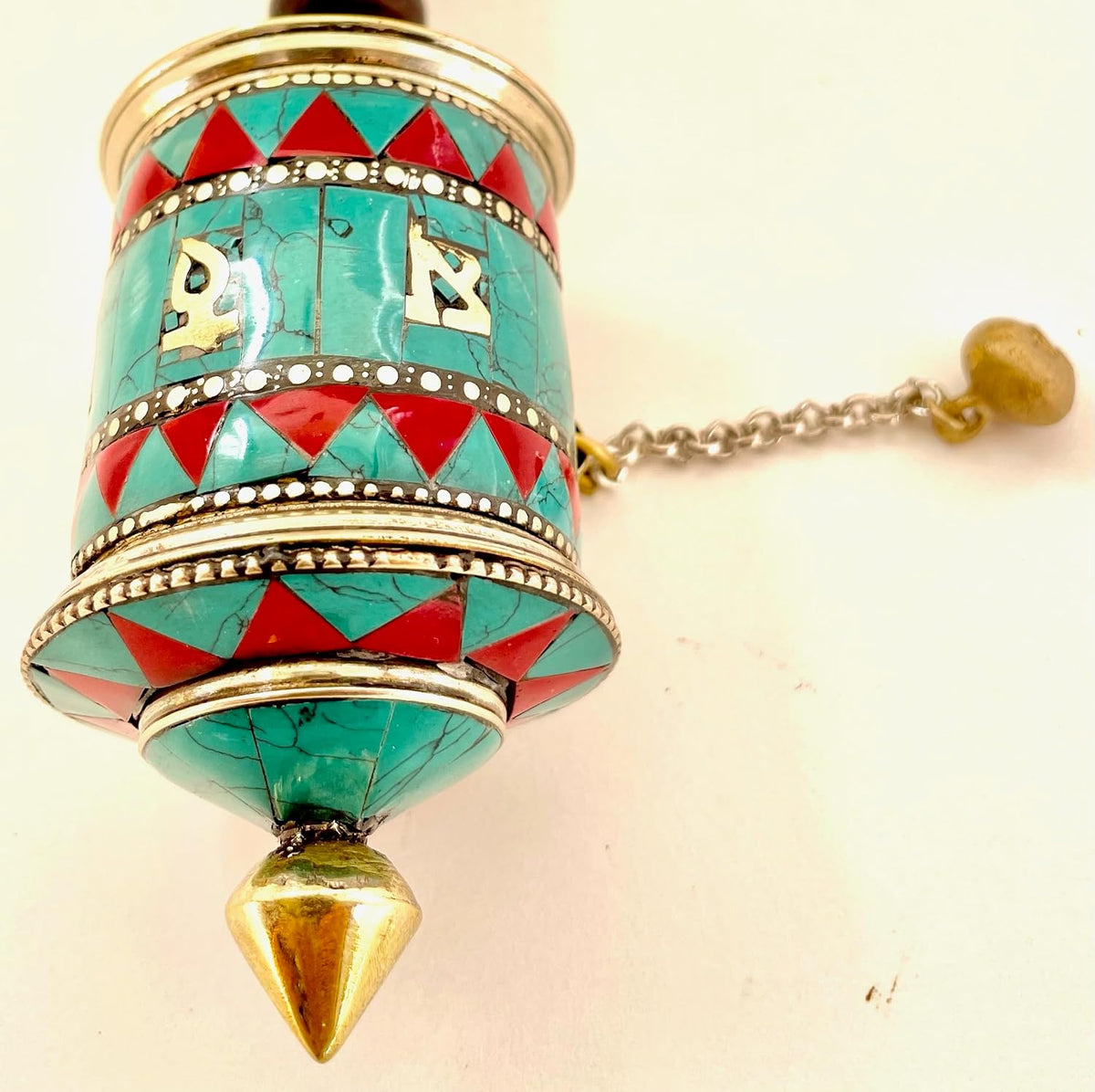 Himalayan Craft Tibetan Buddhist Prayer Wheel Hand Carved Copper Relaxation Meditation Yoga Handheld Spinner Wheel Set Om Mani Padme Hum Mantra Inside - Handmade In Nepal