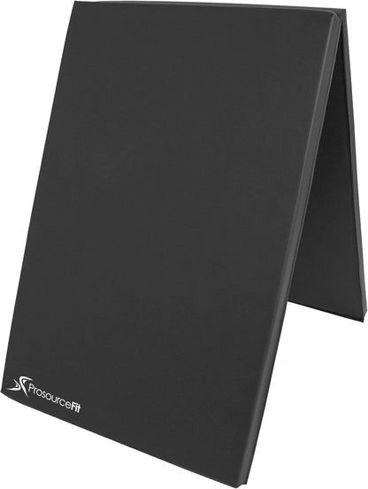 Bi-Fold Folding Thick Exercise Mat 6’x2’ with Carrying Handles for MMA, Gymnastics Core Workouts