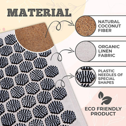 ® Acupressure Mat Set with 6,210 Pressure Points for Pain Relief and Relaxation Kit for Back, Neck, and Sleep – Yoga and Meditation Pillow (Soft Cream)