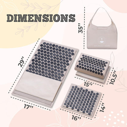 ® Acupressure Mat Set with 6,210 Pressure Points for Pain Relief and Relaxation Kit for Back, Neck, and Sleep – Yoga and Meditation Pillow (Soft Cream)