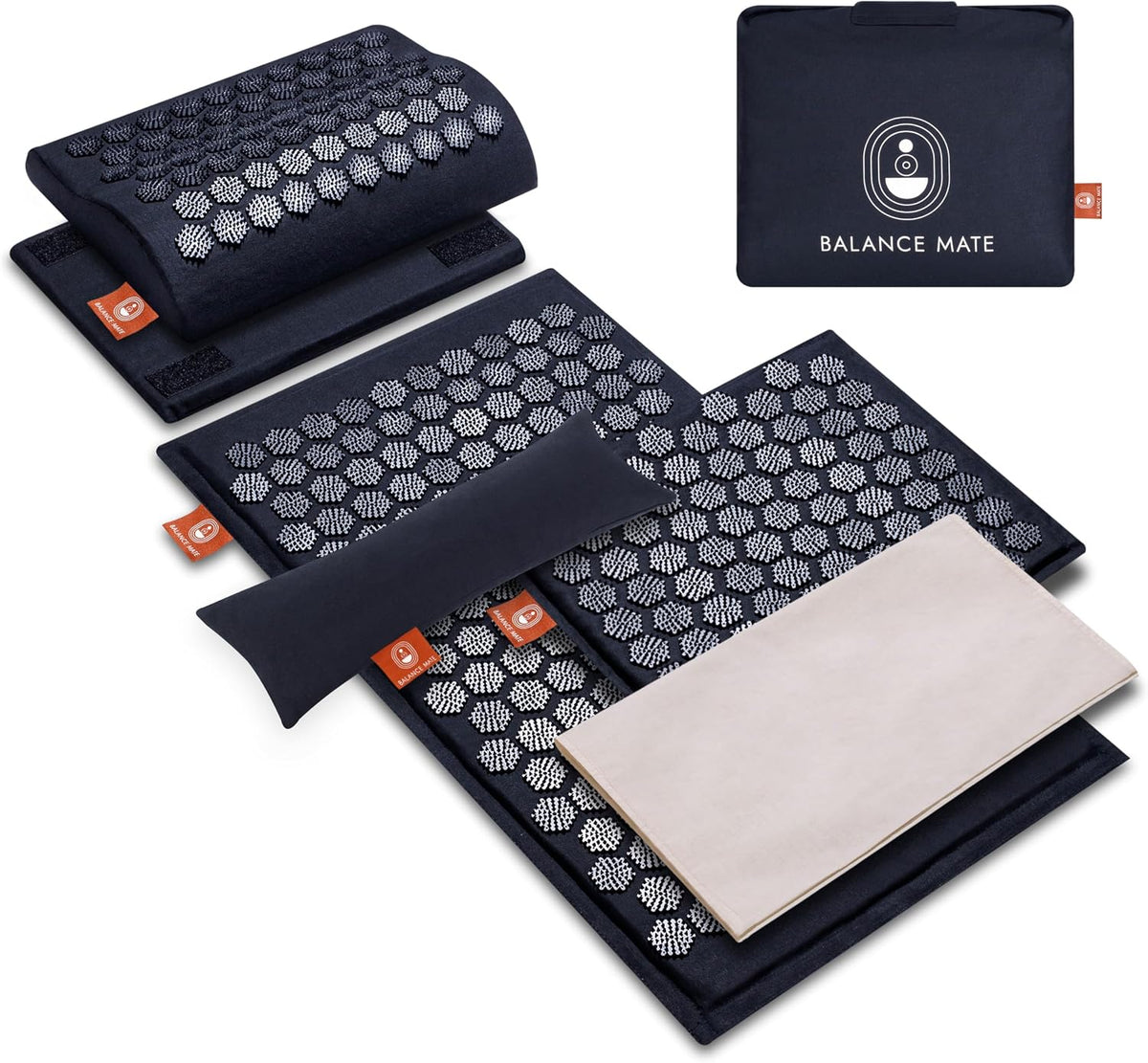 ® Acupressure Mat Set with 6,210 Pressure Points for Pain Relief and Relaxation Kit for Back, Neck, and Sleep – Yoga and Meditation Pillow (Soft Cream)