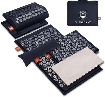 ® Acupressure Mat Set with 6,210 Pressure Points for Pain Relief and Relaxation Kit for Back, Neck, and Sleep – Yoga and Meditation Pillow (Soft Cream)