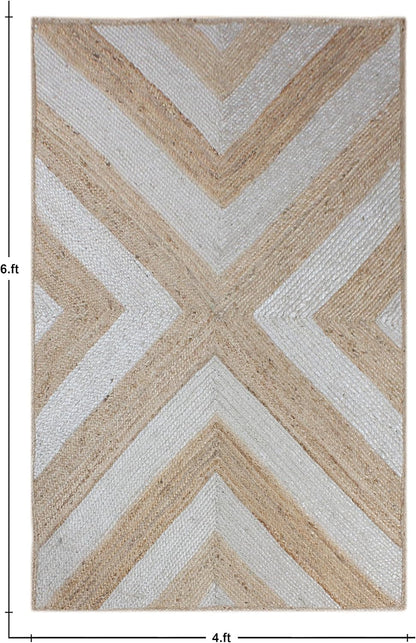 Kilim Rug 3' Round Area Rug Olive Beige White Braided Jute Carpet, Indoor Outdoor Flatweave Rug for Bedroom, Bedside, Kitchen, Beach & Terrace Yoga Mat - Colors B