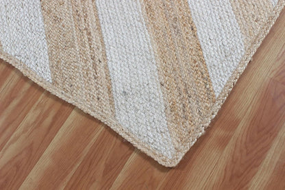 Kilim Rug 3' Round Area Rug Olive Beige White Braided Jute Carpet, Indoor Outdoor Flatweave Rug for Bedroom, Bedside, Kitchen, Beach & Terrace Yoga Mat - Colors B