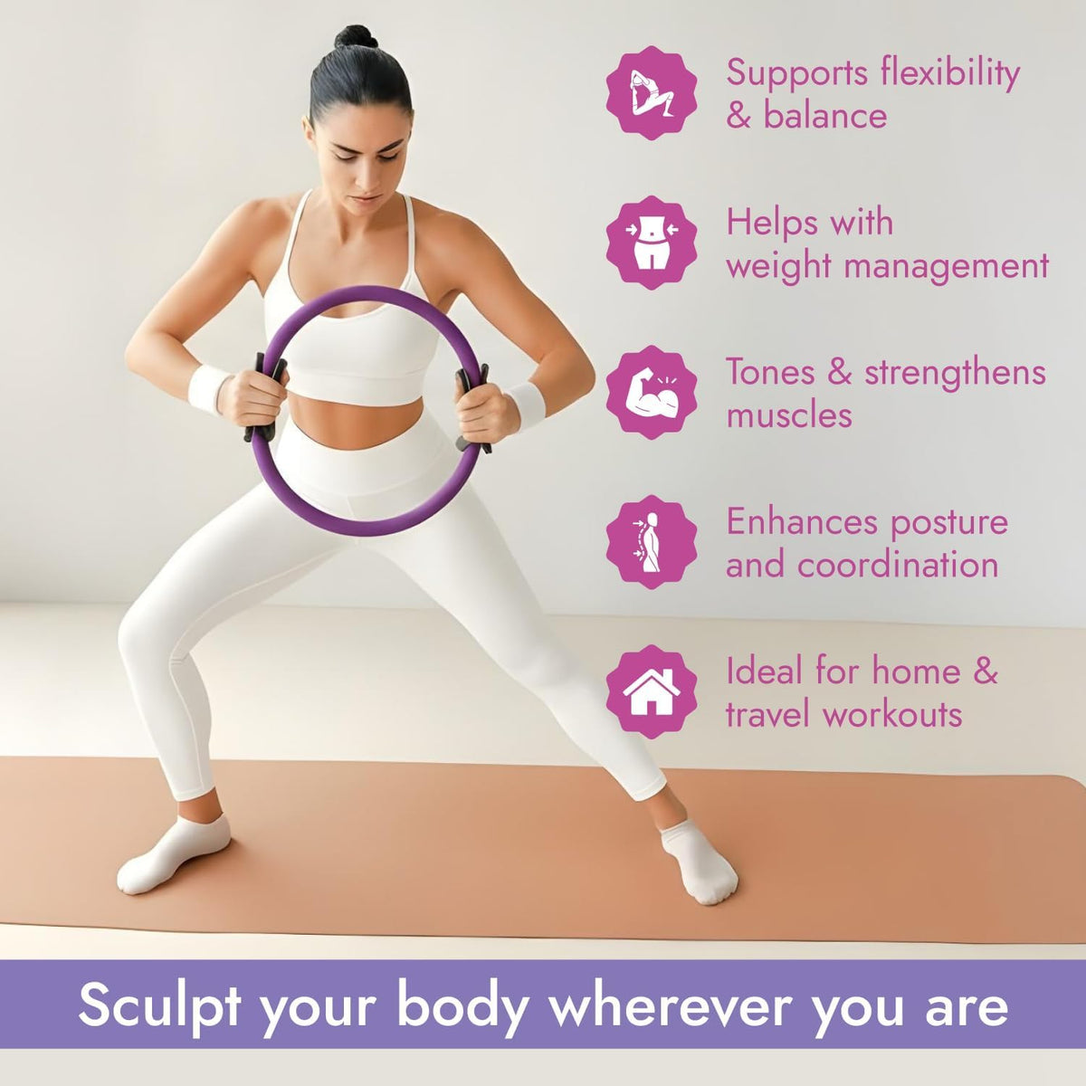 Dance Pilates Ring and Ball Set with Video Tutorials, Home Pilates Kit