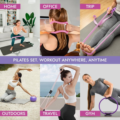 Dance Pilates Ring and Ball Set with Video Tutorials, Home Pilates Kit