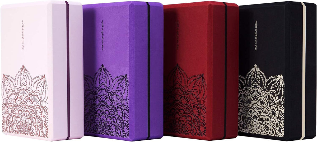 nuveti Non-Slip & High Density Yoga Block set of 2 for Pilates 9"x6"x3"