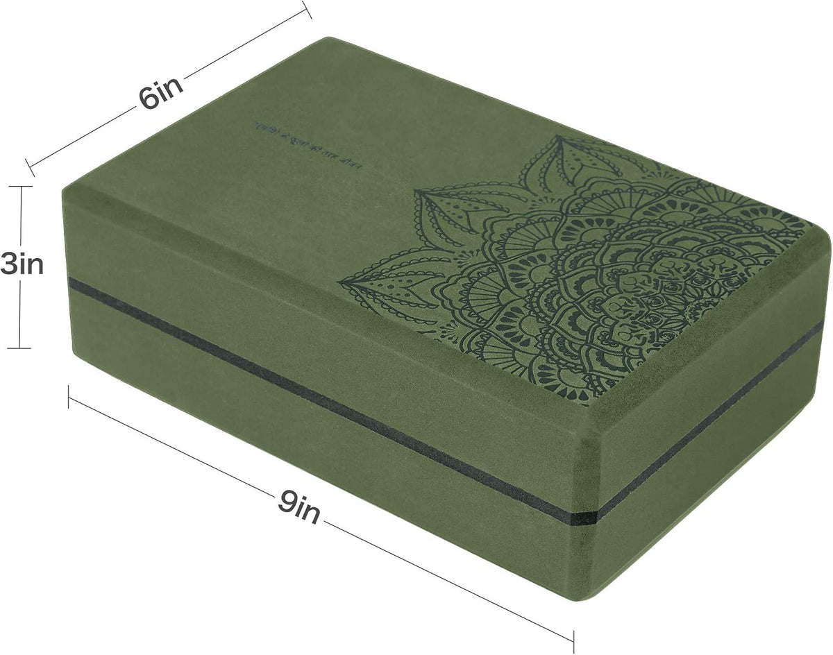 nuveti Non-Slip & High Density Yoga Block set of 2 for Pilates 9"x6"x3"