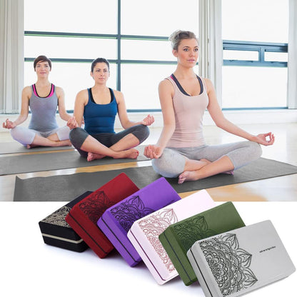 nuveti Non-Slip & High Density Yoga Block set of 2 for Pilates 9"x6"x3"