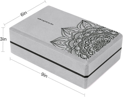 nuveti Non-Slip & High Density Yoga Block set of 2 for Pilates 9"x6"x3"