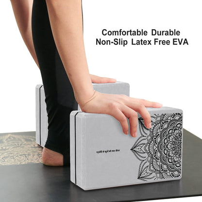 nuveti Non-Slip & High Density Yoga Block set of 2 for Pilates 9"x6"x3"