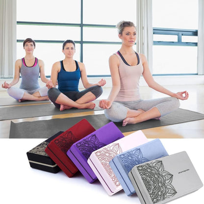 nuveti Non-Slip & High Density Yoga Block set of 2 for Pilates 9"x6"x3"