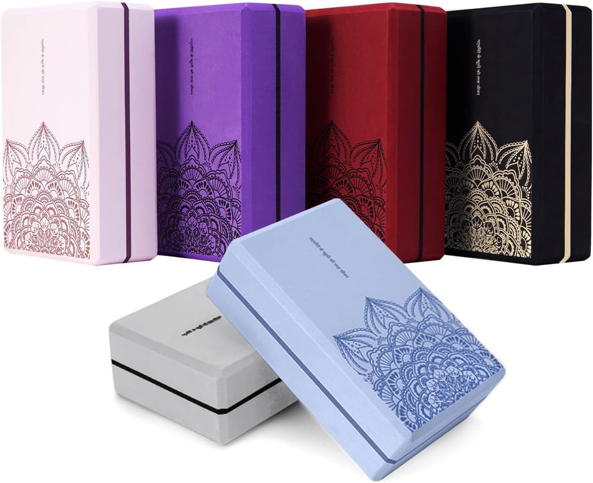 nuveti Non-Slip & High Density Yoga Block set of 2 for Pilates 9"x6"x3"