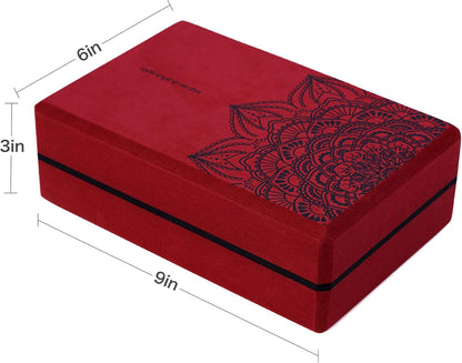 nuveti Non-Slip & High Density Yoga Block set of 2 for Pilates 9"x6"x3"