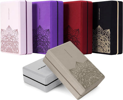 nuveti Non-Slip & High Density Yoga Block set of 2 for Pilates 9"x6"x3"