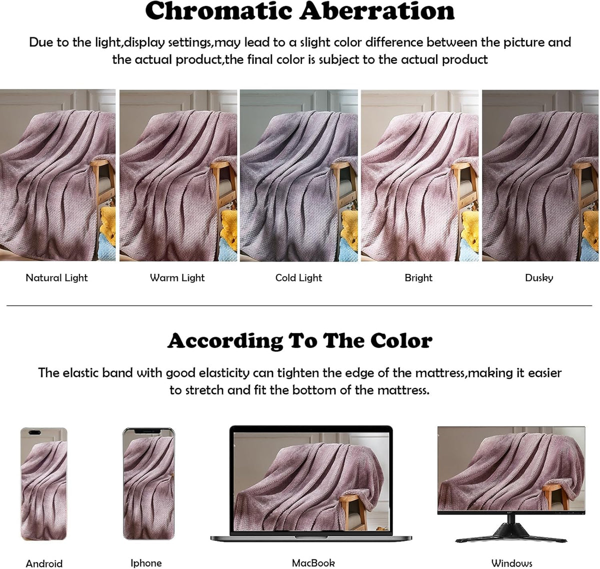 Fleece Leaves Pattern Throw Blanket, Light Purple, 50"x60" | Super Soft Throw Blanket, Lightweight Cozy Bed Sofa Blanket, Premium Silky Flannel Fleece, Travel Blanket for All Season Use - Colors A