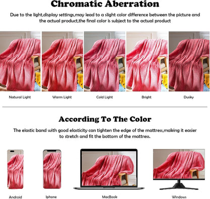 Fleece Leaves Pattern Throw Blanket, Light Purple, 50"x60" | Super Soft Throw Blanket, Lightweight Cozy Bed Sofa Blanket, Premium Silky Flannel Fleece, Travel Blanket for All Season Use - Colors A