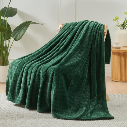 Fleece Leaves Pattern Throw Blanket, Light Purple, 50"x60" | Super Soft Throw Blanket, Lightweight Cozy Bed Sofa Blanket, Premium Silky Flannel Fleece, Travel Blanket for All Season Use - Colors A