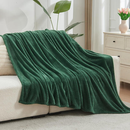 Fleece Leaves Pattern Throw Blanket, Light Purple, 50"x60" | Super Soft Throw Blanket, Lightweight Cozy Bed Sofa Blanket, Premium Silky Flannel Fleece, Travel Blanket for All Season Use - Colors A