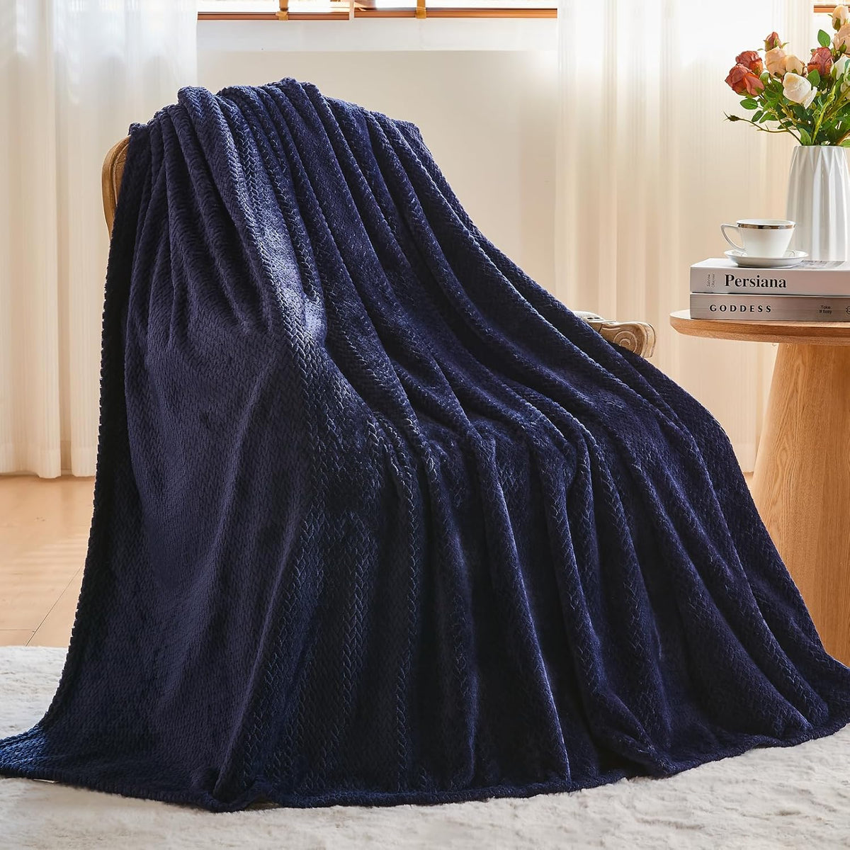 Fleece Leaves Pattern Throw Blanket, Light Purple, 50"x60" | Super Soft Throw Blanket, Lightweight Cozy Bed Sofa Blanket, Premium Silky Flannel Fleece, Travel Blanket for All Season Use - Colors A