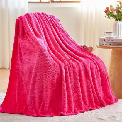 Fleece Leaves Pattern Throw Blanket, Light Purple, 50"x60" | Super Soft Throw Blanket, Lightweight Cozy Bed Sofa Blanket, Premium Silky Flannel Fleece, Travel Blanket for All Season Use - Colors A