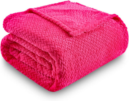 Fleece Leaves Pattern Throw Blanket, Light Purple, 50"x60" | Super Soft Throw Blanket, Lightweight Cozy Bed Sofa Blanket, Premium Silky Flannel Fleece, Travel Blanket for All Season Use - Colors A