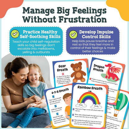 Breathing Cards for Kids, Mindfulness & Calming Corner Kit Must Haves