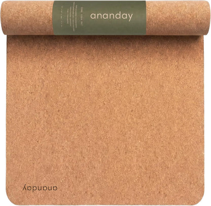 Ananday Premium Cork Yoga Mat - Sustainable, Non-Toxic & PVC-Free, Non-Slip, Perfect for Hot Yoga, Pilates & Exercise - Cushioned for Superior Comfort & Support