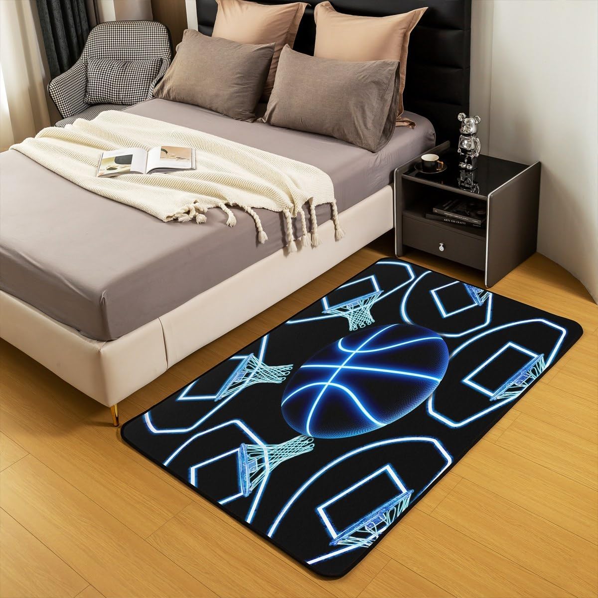 Basketball Gaming Sports Area Rug Bedroom Living Room 5x7 Kids