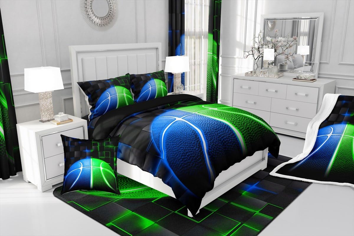 Basketball Gaming Sports Area Rug Bedroom Living Room 5x7 Kids