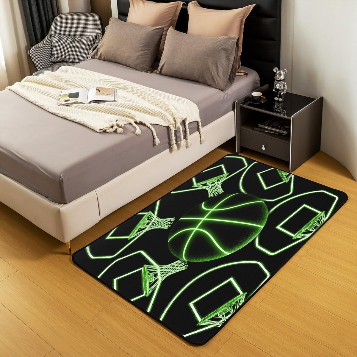 Basketball Gaming Sports Area Rug Bedroom Living Room 5x7 Kids
