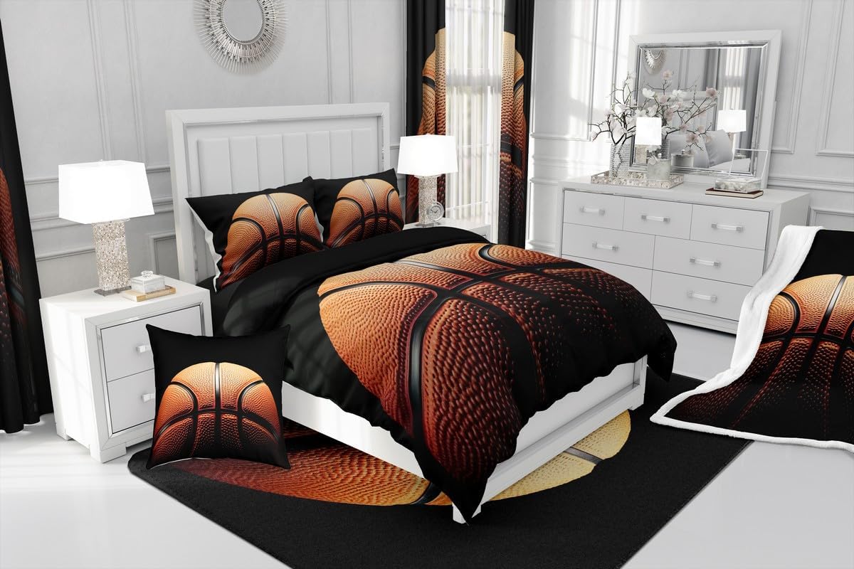 Basketball Gaming Sports Area Rug Bedroom Living Room 5x7 Kids