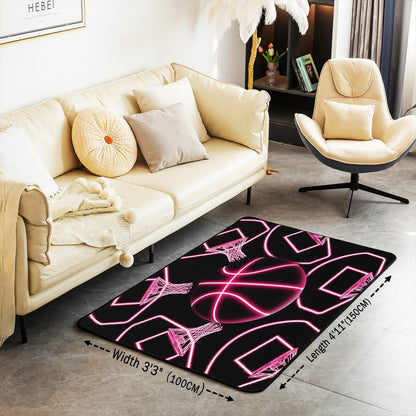 Basketball Gaming Sports Area Rug Bedroom Living Room 5x7 Kids