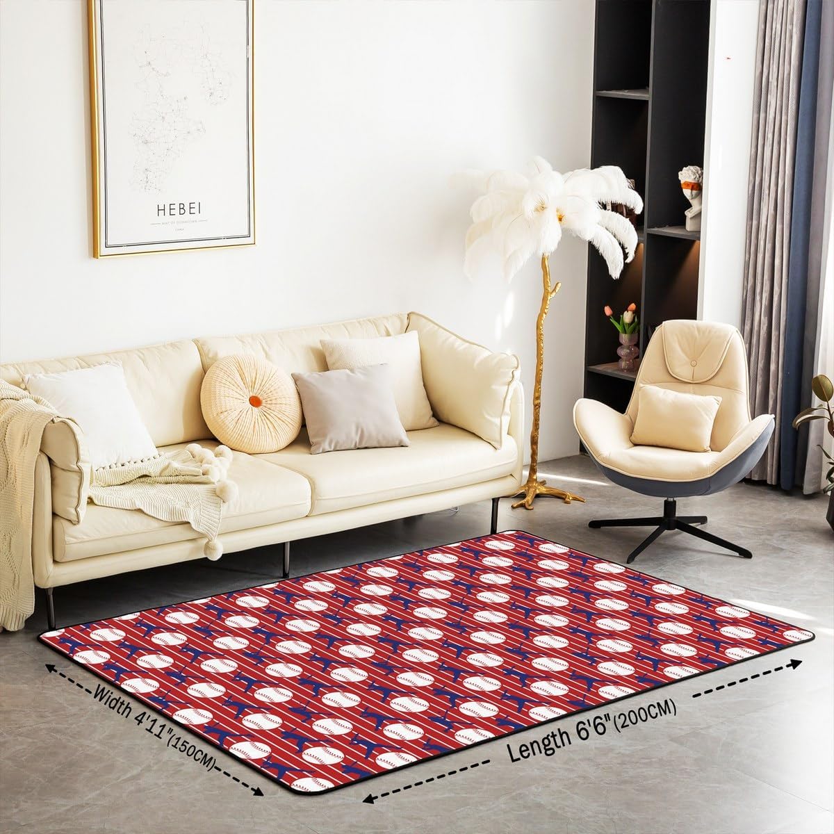 Basketball Gaming Sports Area Rug Bedroom Living Room 5x7 Kids