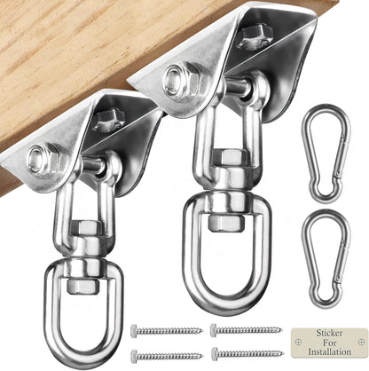 Heavy Duty Swing Hangers for Wooden Sets 2000 LB Capacity Hammock Hanger 360 Swivel Stainless Steel Swing Hardware Accessories for Porch Playground Yoga Heavy Bag
