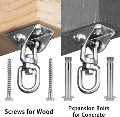 Heavy Duty Swing Hangers for Wooden Sets 2000 LB Capacity Hammock Hanger 360 Swivel Stainless Steel Swing Hardware Accessories for Porch Playground Yoga Heavy Bag