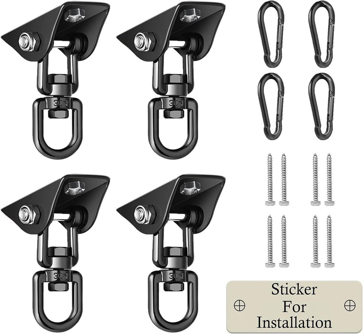 Heavy Duty Swing Hangers for Wooden Sets 2000 LB Capacity Hammock Hanger 360 Swivel Stainless Steel Swing Hardware Accessories for Porch Playground Yoga Heavy Bag