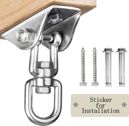 Heavy Duty Swing Hangers for Wooden Sets 2000 LB Capacity Hammock Hanger 360 Swivel Stainless Steel Swing Hardware Accessories for Porch Playground Yoga Heavy Bag