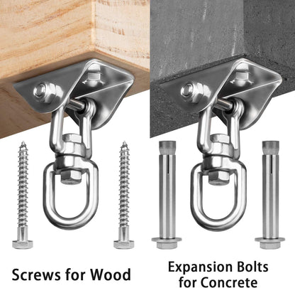 Heavy Duty Swing Hangers for Wooden Sets 2000 LB Capacity Hammock Hanger 360 Swivel Stainless Steel Swing Hardware Accessories for Porch Playground Yoga Heavy Bag