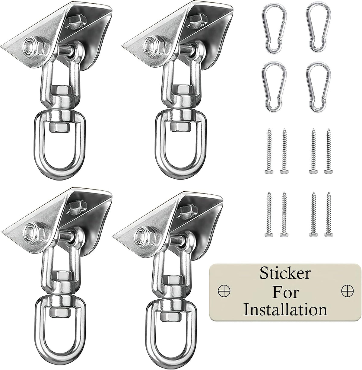 Heavy Duty Swing Hangers for Wooden Sets 2000 LB Capacity Hammock Hanger 360 Swivel Stainless Steel Swing Hardware Accessories for Porch Playground Yoga Heavy Bag