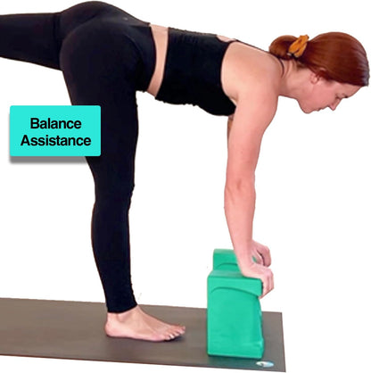 WRIST BLOCK™ The Ultimate Evolution in Premium Quality Yoga Blocks (Set of 2, Teal) - Designed to Eliminate Wrist Strain During Yoga, Pilates, Pushups and Other Exercises - Wrist Support - Meditation