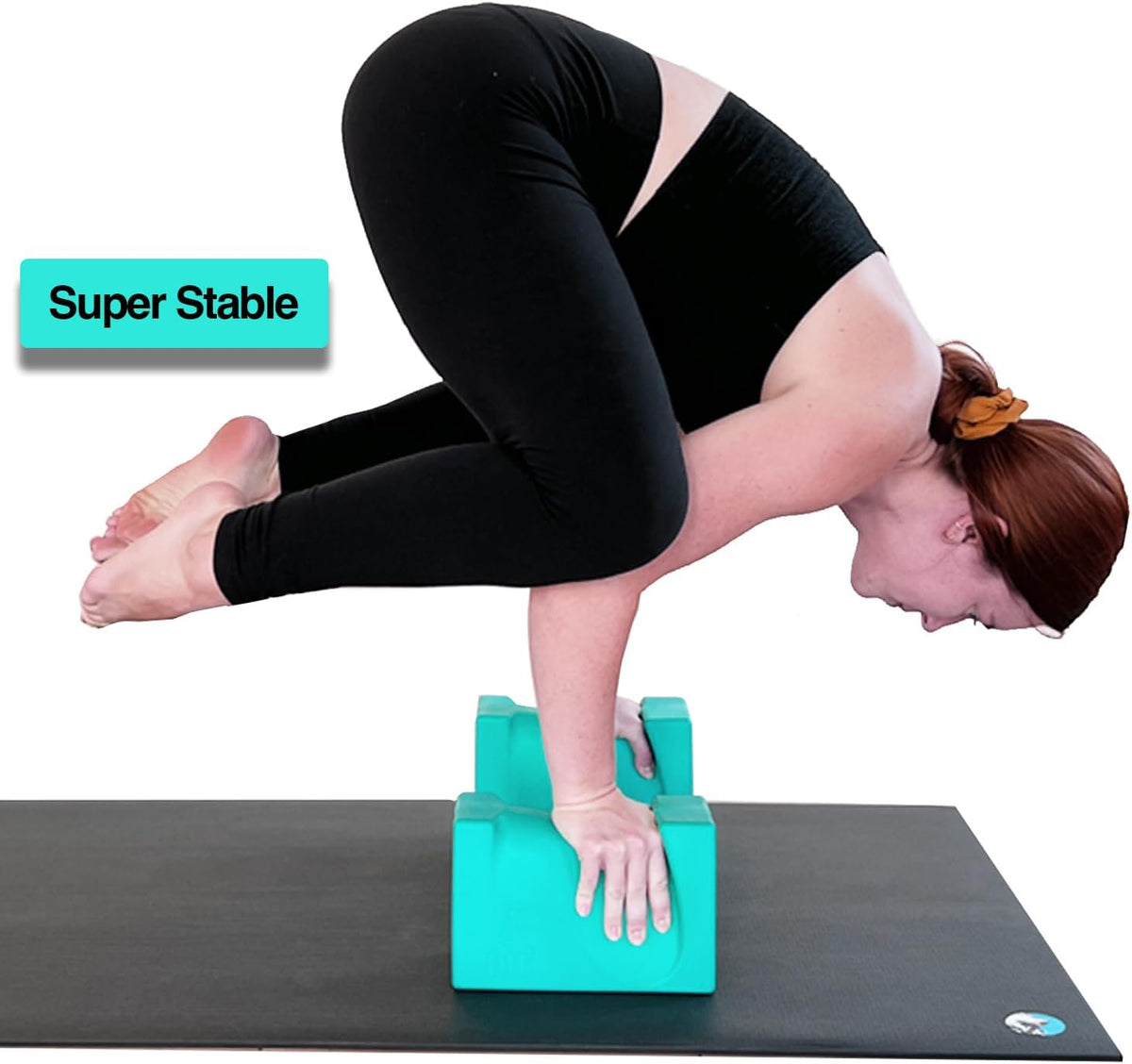WRIST BLOCK™ The Ultimate Evolution in Premium Quality Yoga Blocks (Set of 2, Teal) - Designed to Eliminate Wrist Strain During Yoga, Pilates, Pushups and Other Exercises - Wrist Support - Meditation